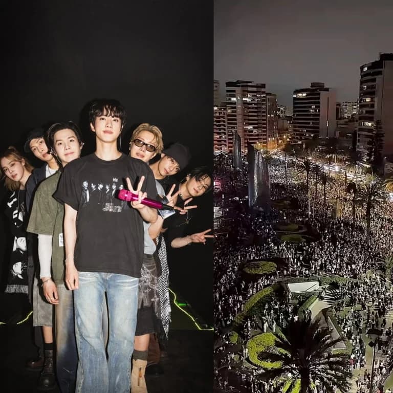 BTS in Peru and Fans Swarming Near Hotel Area / Web Capture