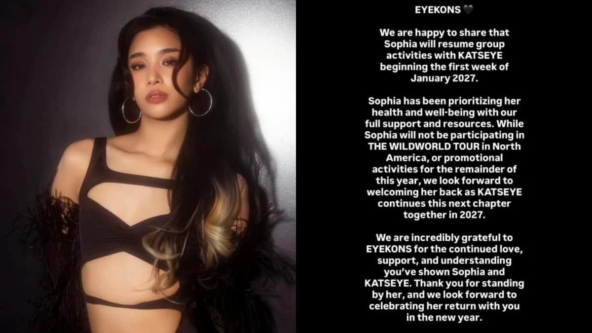 KATSEYE's Sophia Extends Hiatus, Shares Emotional Message Ahead of 2027 Return