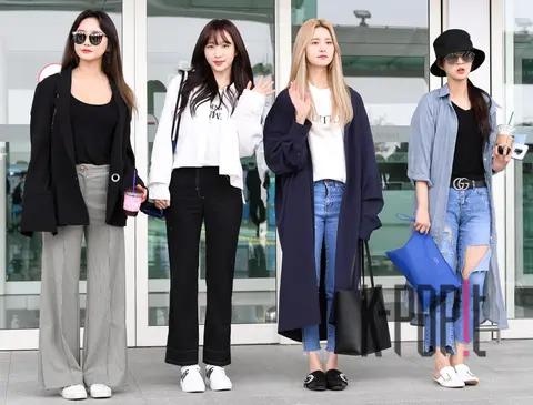 EXID, LE, Hanni, Jung-hwa, Hyerin — Airport