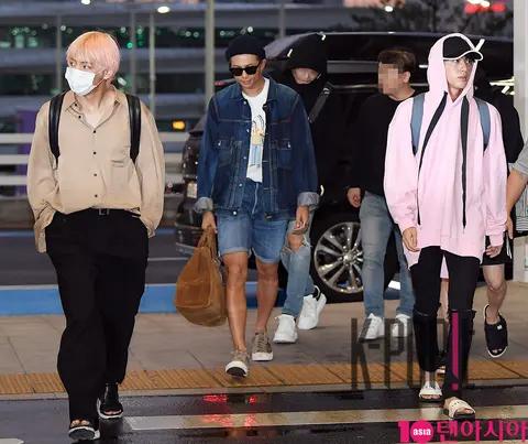 BTS, V, RM, Jin (BTS) — Airport
