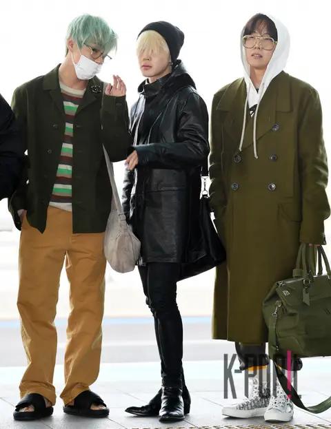 BTS, V, Jimin, J-Hope — Airport