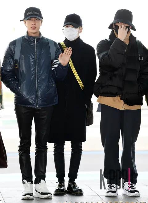 BTS, Jin (BTS), SUGA (BTS), Jungkook — Airport