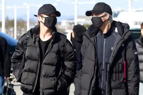 BTS, Jungkook, RM — Airport