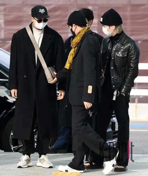 RM (BTS), J-Hope, SUGA (BTS) — Airport