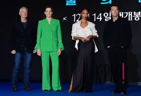 Stephen Lang, Wegoni Weaver, Zoe Saldaña, Sam Worthington — Avatar 2 Korea Press Conference