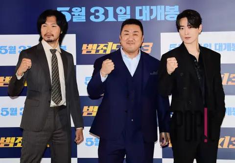 Aoki Munetaka, Ma Dong-seok, Lee Jun-hyuk — Crime City 3 Press Screening