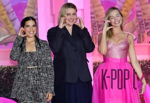America Ferrera, Director Greta Gerwig, Margot Robbie — Barbie Pink Carpet