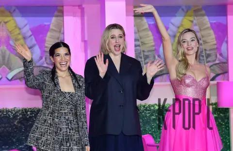 America Ferrera, Director Greta Gerwig, Margot Robbie — Barbie Pink Carpet