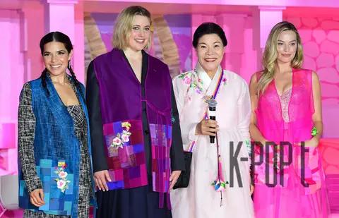 America Ferrera, Director Greta Gerwig, Park Sool-nyeo, Margot Robbie — Barbie Pink Carpet