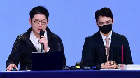 Hwang Sung-woo (CEO), Attorney Kim Tae-woo — OMEGA X Press Conference