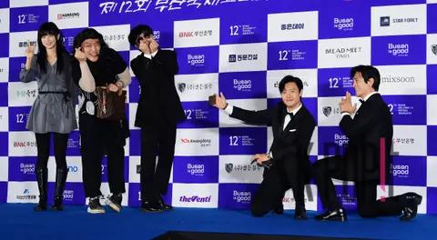 Go Mal-sook, Yuk Eun-young, Lee Chun-sik, Kang Wan-seo, Kim Jae-woo — Busan International Comedy Festival Blue Carpet — 2024-08-23